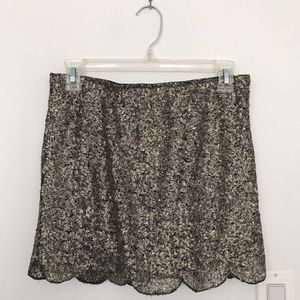 Gold scallop sequin skirt